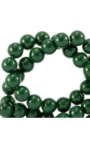 Opaque glass beads 6mm Dark eden green